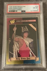 1995 WWF Magazine Card #40 | Owen Hart | PSA 6 | Pop 2 | WWE | King of Harts - Picture 1 of 2