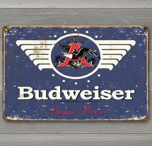 Budweiser Bier 8 x 12 Vintage Neuheit Blechschild eingeschweißt Neu! - Bild 1 von 2