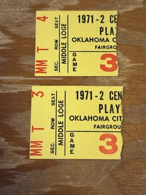 1971-72 Dallas vs Oklahoma City Ticket Stubs CHL Hockey playoff at Oklahoma City - Image 1 of 2