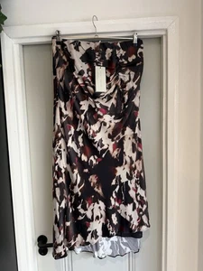 Mint Velvet Cream Abstract Print Midi Skirt Medium UK 12 - Picture 1 of 9