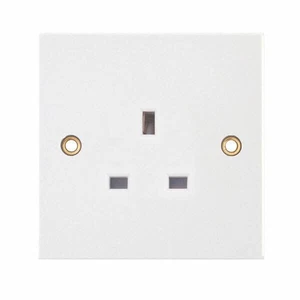 Selectric Square LG9143 BS1363 13A 250VAC socket outlet 1 gang unswitched white - Picture 1 of 1