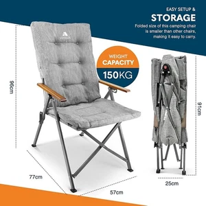 2 Luxus Campingstühle 150kg Tragkraft, tragbar bequem stabil klappbar - Bild 1 von 3