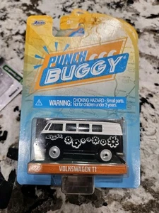 JADA Punch Buggy Slug Bug Volkswagen VW Van T1 Black and White Van with Flowers - Picture 1 of 2