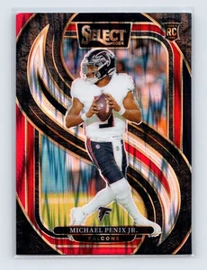 Michael Penix Jr. Falcons 2024 Panini Select #110 Black & Red Prizm Shock Rookie - Picture 1 of 2