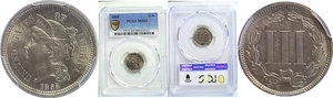 1865 3C Nickel Three Cent PCGS MS-63 - Picture 1 of 3