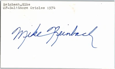 -Mike Reinbach- (d.1989) Signed/Autograph/Auto Postcard Baltimore Orioles MLB - Image 1 of 2