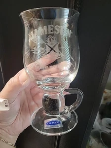 Jameson Irish Coffee Etched Crystal Mugs Duiske Irish Handcut Glass - Set Of 2 - Picture 1 of 4