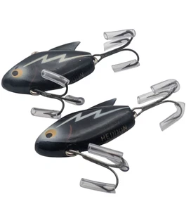 2 Vtg. Heddon Sonic Black Gold Eyes lipless Crankbait Freshwater Lure-Free Ship. - Picture 1 of 10
