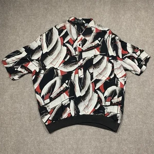 Alan Stuart Banded Polo Shirt Herren XL Mehrfarbig Abstrakt Kurzarm Vintage - Bild 1 von 10