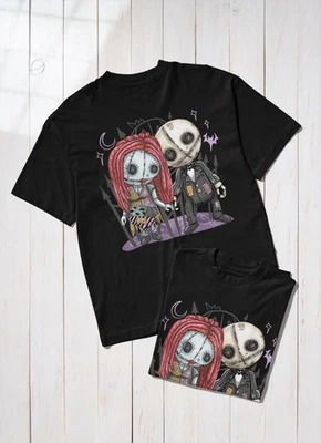 SPOOKY KOOK Jack & Sally Dolls Tshirt -Plus Size Unisex S-5XL NBC Nightmare Before Christmas