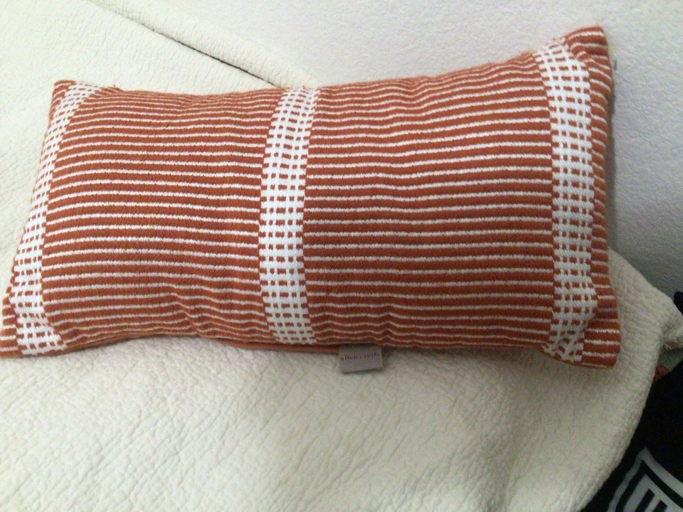 Allen+Roth Red-Stripe-12-in-x-20-in-Red-Cotton-woven-Oblong-Pillow - Image 1 of 4