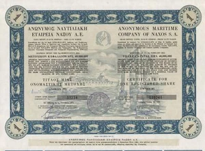 GREECE SHIPPING COMPANY stock certificate NAXOS - Imagen 1 de 1
