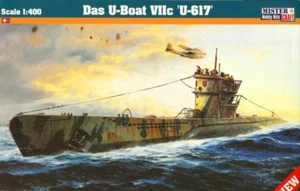 U-617 U-BOOT TYPE VII C (GERMAN BRITISH SOVIET & FRENCH MKGS) 1/400 MISTERCRAFT - Picture 1 of 1
