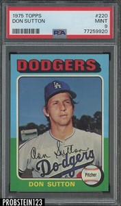 1975 Topps #220 Don Sutton Los Angeles Dodgers PSA 9 MINT
