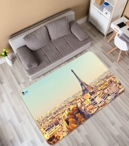 3D Eiffel Tower R016 Non Slip Rug Mat Round Elegant Carpet Panda - Picture 1 of 5