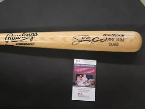 SAMMY SOSA SIGNED RAWLINGS ADIRONDACK BLONDE BIG STICK BAT WITH JSA COA CUBS - Picture 1 of 3