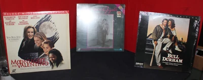 Romance Laserdisc lot of 3, Bull Durham, Moonlight & Valentino, American Gigolo - Image 1 of 4