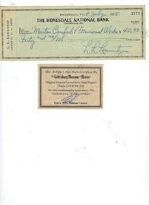 General Lyman Lemnitzer 1962 John F. Kennedy Wirephoto y cheque firmado por Lemnitzer - Imagen 1 de 2
