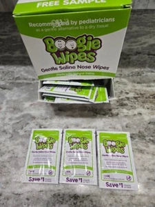Boogie Wipes Gentle Saline Nose Wipes Single Use Packs - 70 Count Box - Sealed - Picture 1 of 2