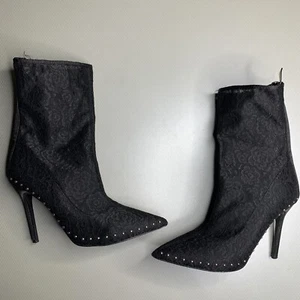 Cape Robbin Mini Lace Floral Ankle Boots, Black, 10 - Picture 1 of 14