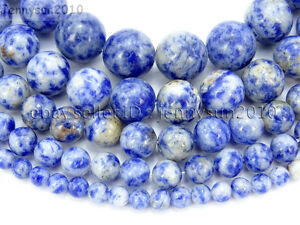 Natural Blue Spot Jasper Gemstone Round Beads 16'' 2mm 3mm 4mm 6mm 8mm 10mm 12mm