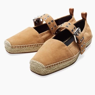 Nearly New $348 Rag & Bone Anteros Oak Brown Suede Espadrilles Sz 38/ US 8 - Imagem 1 de 4