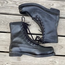 Vintage John Addison Leather Military Boots  USAF Zipper Insert NOS - Size 10 D