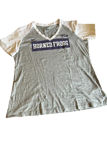 TCU Horned Frogs Ladies Purple/White Gray T-Shirt Size XXL Jersey  Tx Christian Cover