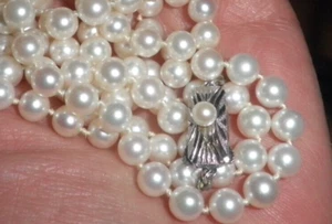 Mikimoto Pearl Necklace 18" Long - Picture 1 of 10