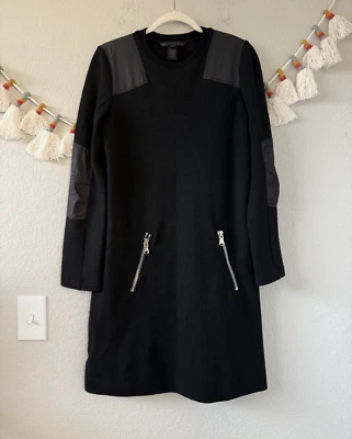Marc By Marc Jacobs Jayden Wool Black Shift Mini Dress Modest Moto Whimsygoth M - Image 1 of 4