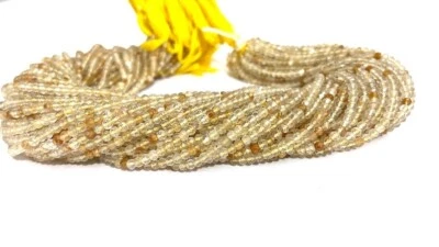 AAA Naturaleza Rutilo Dorado Facetado Piedras Preciosas Redondas Cuentas Sueltas Hilo 12"" Joyería Foto 1 de 4