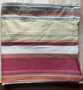 POTTERY BARN RED MULTI SERAPE HORIZONTAL STRIPE LINEN/COTTON SHOWER CURTAIN - Picture 1 of 10