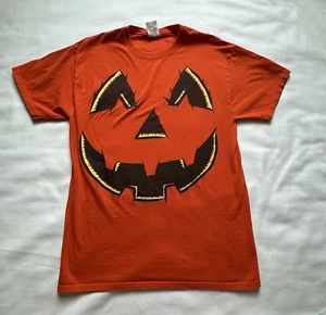 Mens Orange Jack-O-Lantern Pumpkin Graphic Halloween T-Shirt Size Medium - Picture 1 of 7
