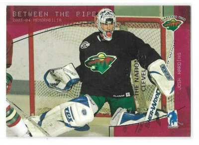 2003-04 Be a Player BAP Memorabilia Cleveland National Ruby 130 Josh Harding 1/1 - Image 1 of 2