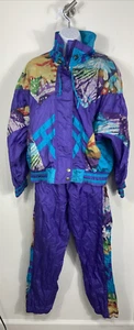 Vintage East West Multicolor Nylon Windbreaker Set Size M - Abstract Style - Picture 1 of 12