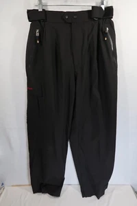 Sun Mountain Gore-Tex Lined Pants Men XL Black Ankle Zips Belted Outdoors Rain - Picture 1 of 11