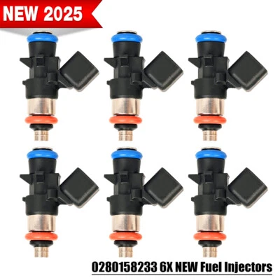 Inyectores de combustible nuevos 6 piezas para Jeep Wrangler JK 2018 3,6 L V6 #0280158233 Foto 1 de 4