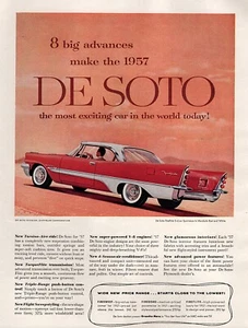 1957 De Soto Fireflite Sportsman "8 Big Advances" Original Color Ad - Picture 1 of 1