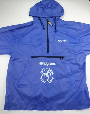 Винтажная мужская ветровка Sony Handycam куртка лента Your Best Shot XL на молнии - Изображение 1 из 4