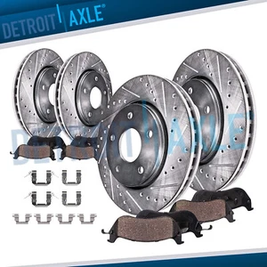 For Nissan 350Z 370Z G35 G37 EX35 M35 QX50 Front Rear Drilled Rotors Brakes Pads - Picture 1 of 11