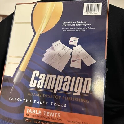 TABLE TENTS  by Campaign 4-1/4" x 4-5/16" 100 Double-SIded - Image 1 of 2