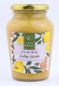 Handmade Ukraine Sweet Natural Creamed Honey With Ingwerwurzel Zitronenschale 600g - Bild 1 von 1