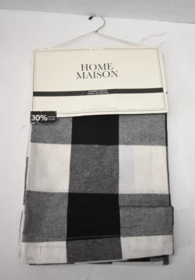 Juego de cortinas de ducha Kingston Home Maison negro/blanco a cuadros 17132 72" x 72" Foto 1 de 4