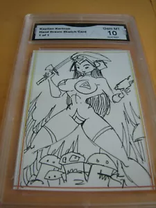 HAND DRAWN SKETCH CARD 2007 KAPITAN KARTOON LIMITED EDITION # 1 OF 1 GRADED 10 - Picture 1 of 2