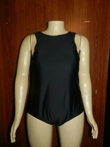 Time & Tru donna pezzo unico incrociato schiena ricca nero taglie forti nuovo senza - Foto 1 di 9