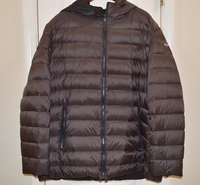 Tumi pax мужской упаковываемый вниз пуховик куртка двусторонний пальто с капюшоном легкий - Изображение 1 из 4