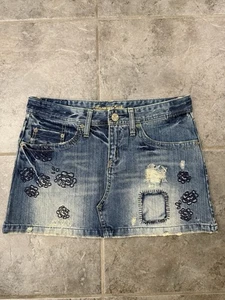 Falda vaquera American Eagle para mujer talla 6 nueva sin etiquetas desgastada/efectos rosa ¡amor! ❤️  - Imagen 1 de 12