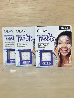 Limpiador 3-Olay Derrete + Limpiador Facial Retinol 12ct, Jabón Facial Activado por Agua Foto 1 de 2