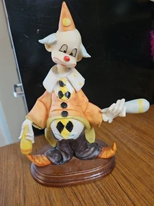 Pucci Clown Statue auf Holzsockel Taiwan 10" hoch - Bild 1 von 3
