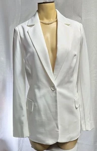 Chaqueta Blazer Adrianna Papell Mujer Cuello Muesca Abotonada Talla Blanca Talla XS - Imagen 1 de 11